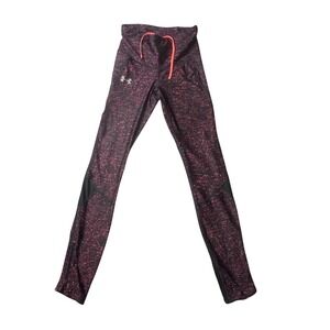 Under Armour Leggings Womens XS Red HeatGear Compression 1320321 Ankle Zip